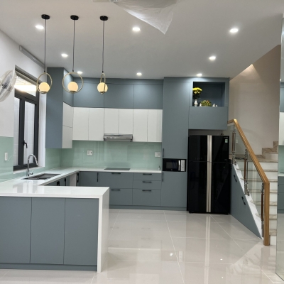 Tủ bếp nhựa laminate Lacquered An Cường Noline